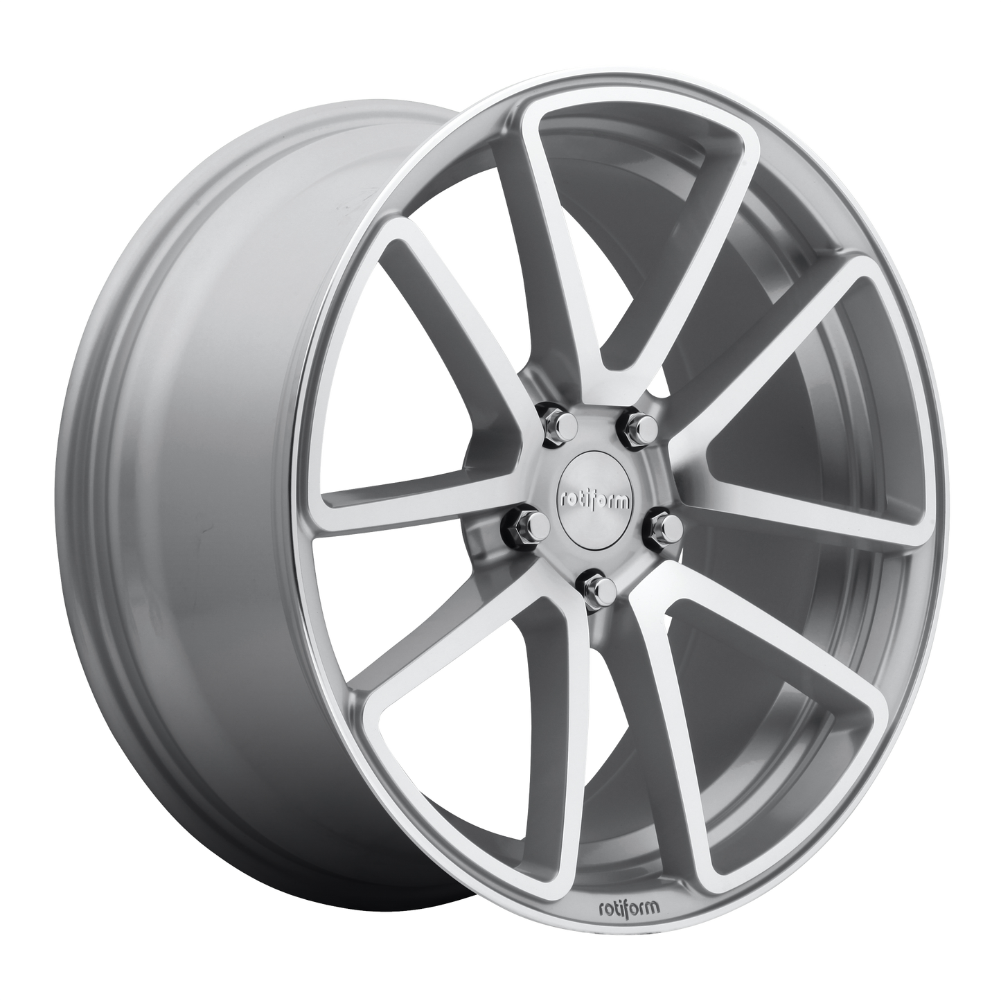 19x8.5 Rotiform R120 SPF GLOSS SILVER MACHINED Wheel 5x4.5 (38mm)
