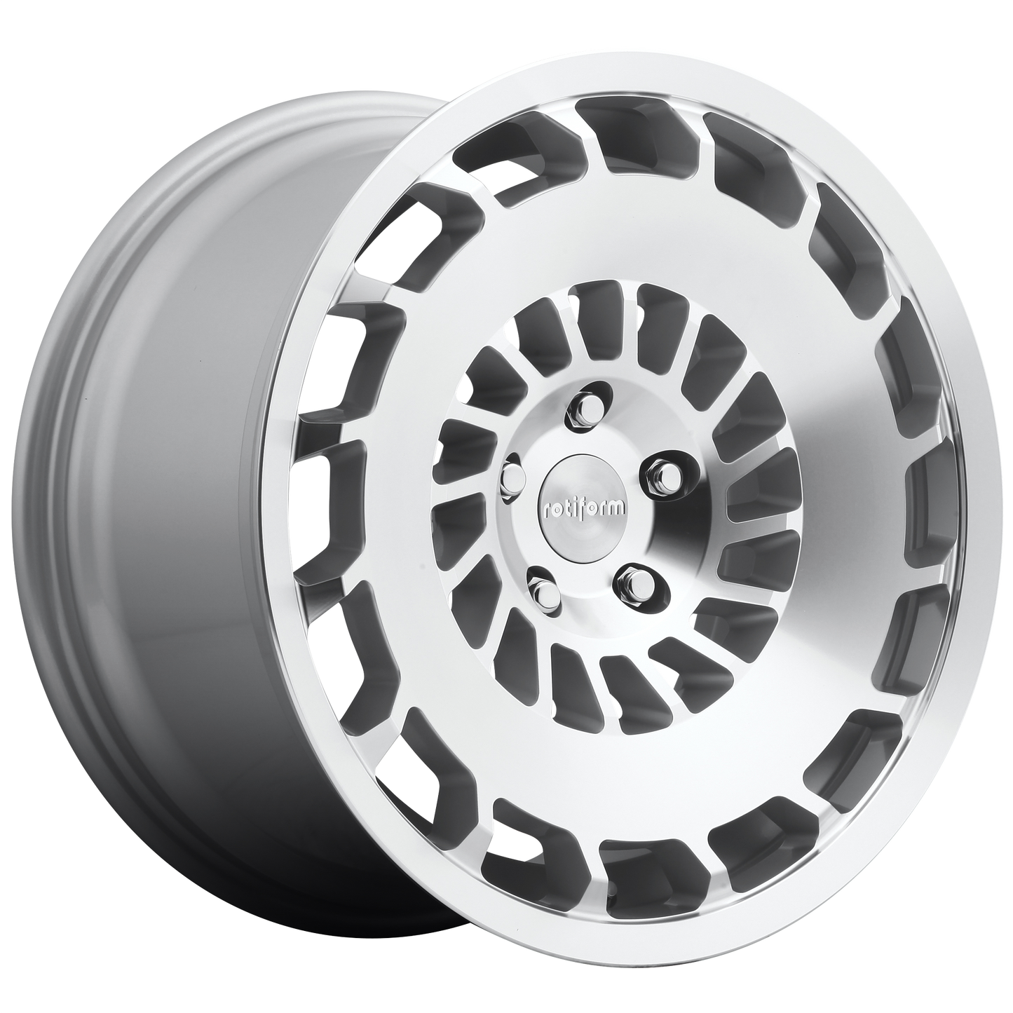 18x8.5 Rotiform R135 CCV GLOSS SILVER MACHINED Wheel 5x112 (45mm)