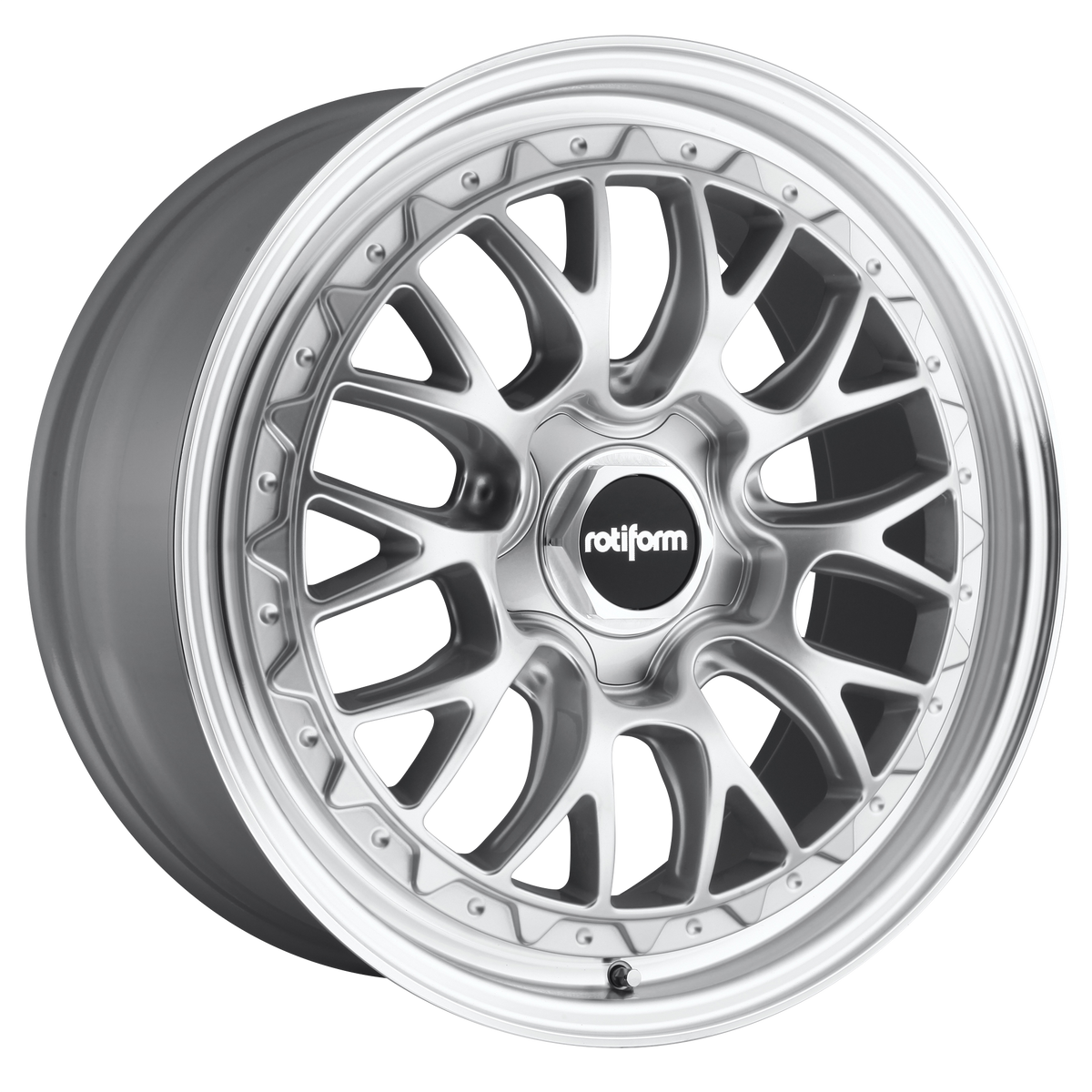 18x9.5 Rotiform R155 LSR GLOSS SILVER MACHINED Wheel 5x120 (35mm)