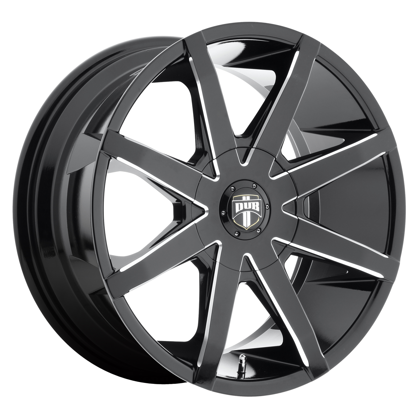 20x8.5 DUB S109 PUSH GLOSS BLACK MILLED Wheel BLANK (22mm)