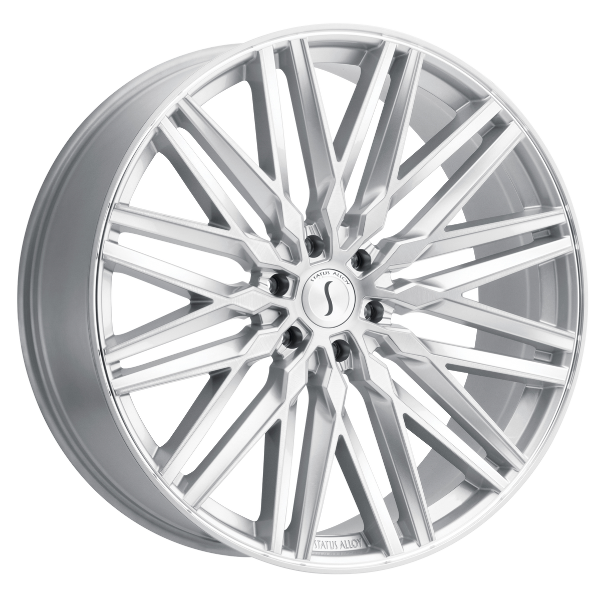 26x10 Status ADAMAS SILVER W/ MIRROR CUT FACE Wheel 6x5.5 (25mm)