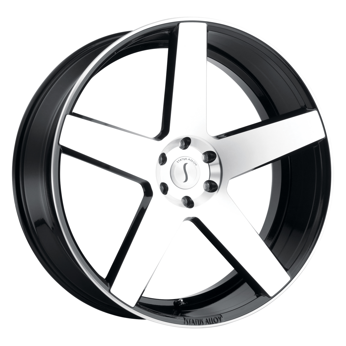 24x9.5 Status EMPIRE GLOSS BLACK W/ MACHINED FACE Wheel 5x5.5 (15mm)