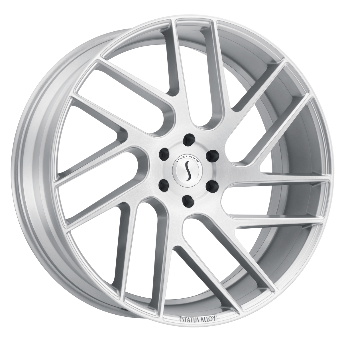 22x9.5 Status JUGGERNAUT SILVER W/ BRUSHED MACHINED FACE Wheel 5x5 (35mm)
