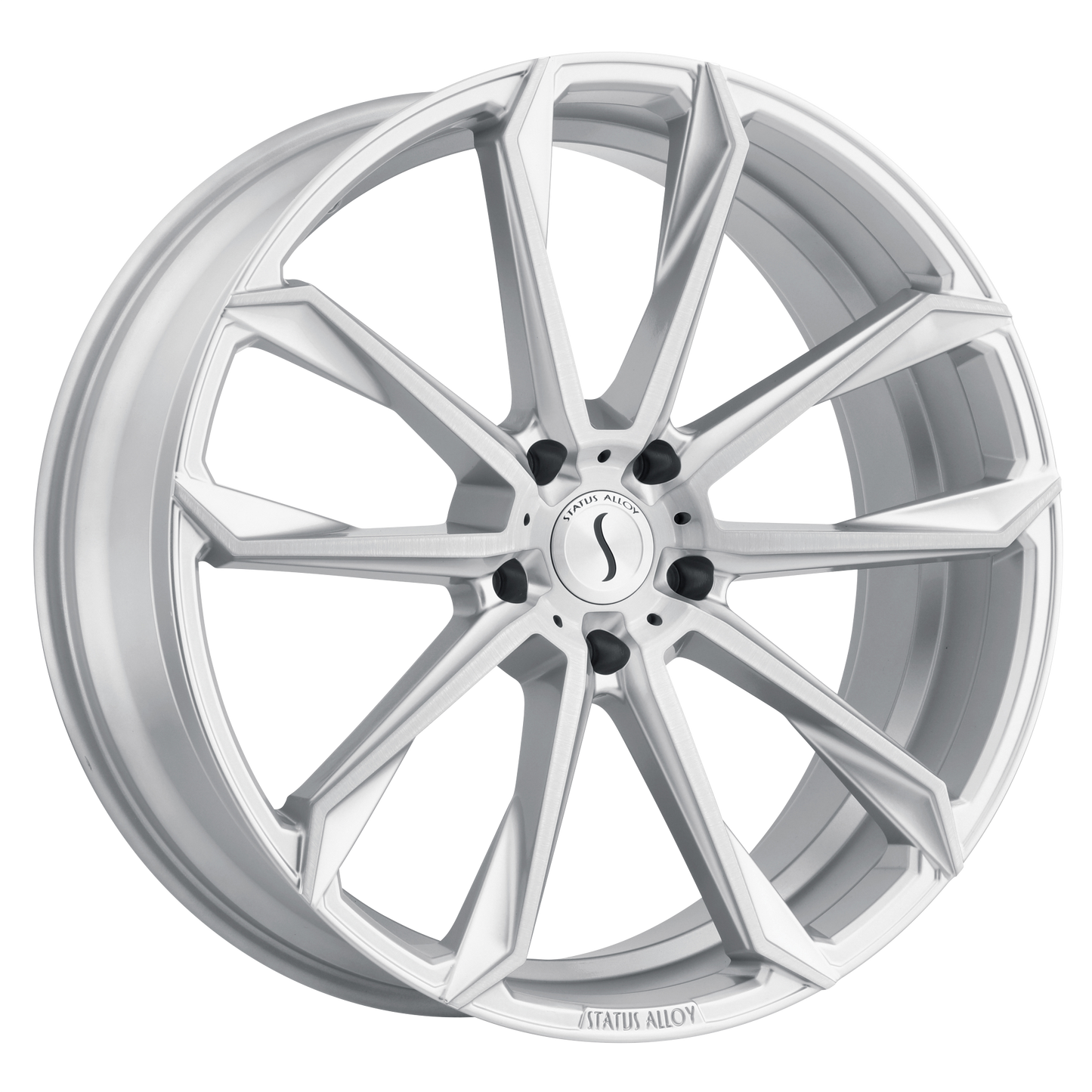 22x9.5 Status MASTADON SILVER W/ BRUSHED MACHINED FACE Wheel 6x5.5 (25mm)