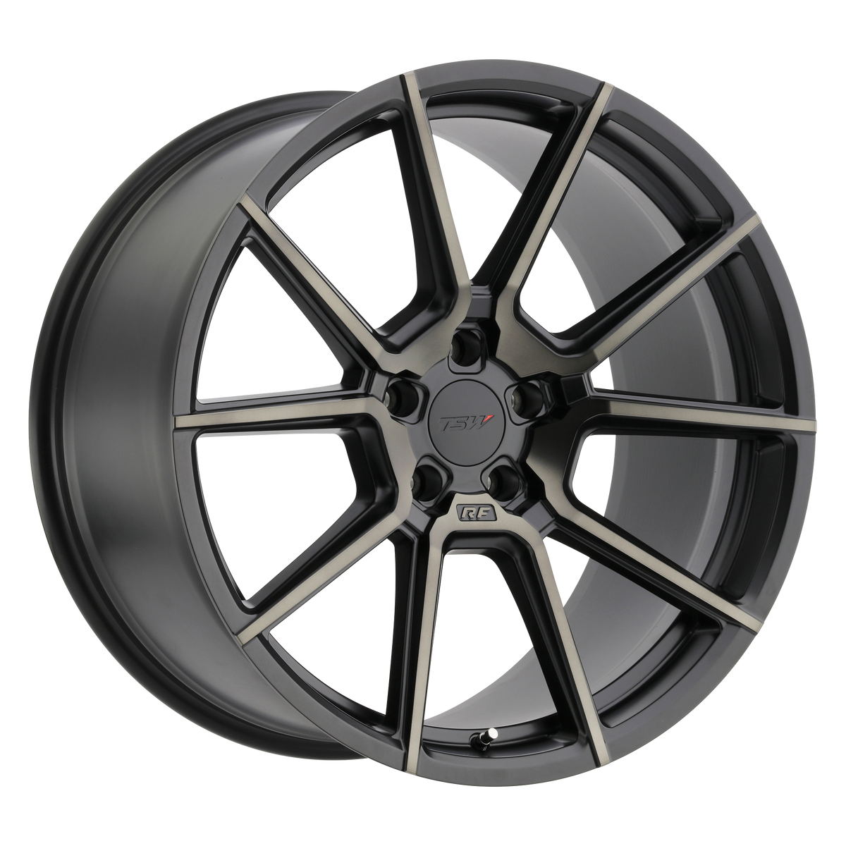 20x8.5 TSW CHRONO MATTE BLACK W/ MACHINE FACE & DARK TINT Wheel 5x4.5 (40mm)