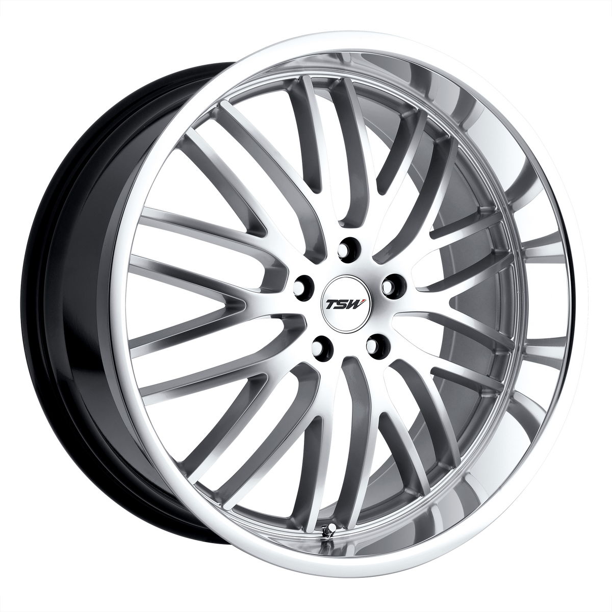 20x10 TSW SNETTERTON HYPER SILVER W/ MIRROR CUT LIP Wheel 5x120 (25mm)
