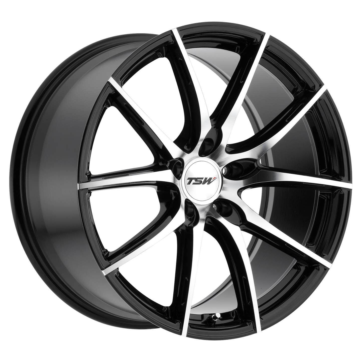 20x8.5 TSW SPRINT GLOSS BLACK W/ MIRROR CUT FACE Wheel 5x112 (20mm)