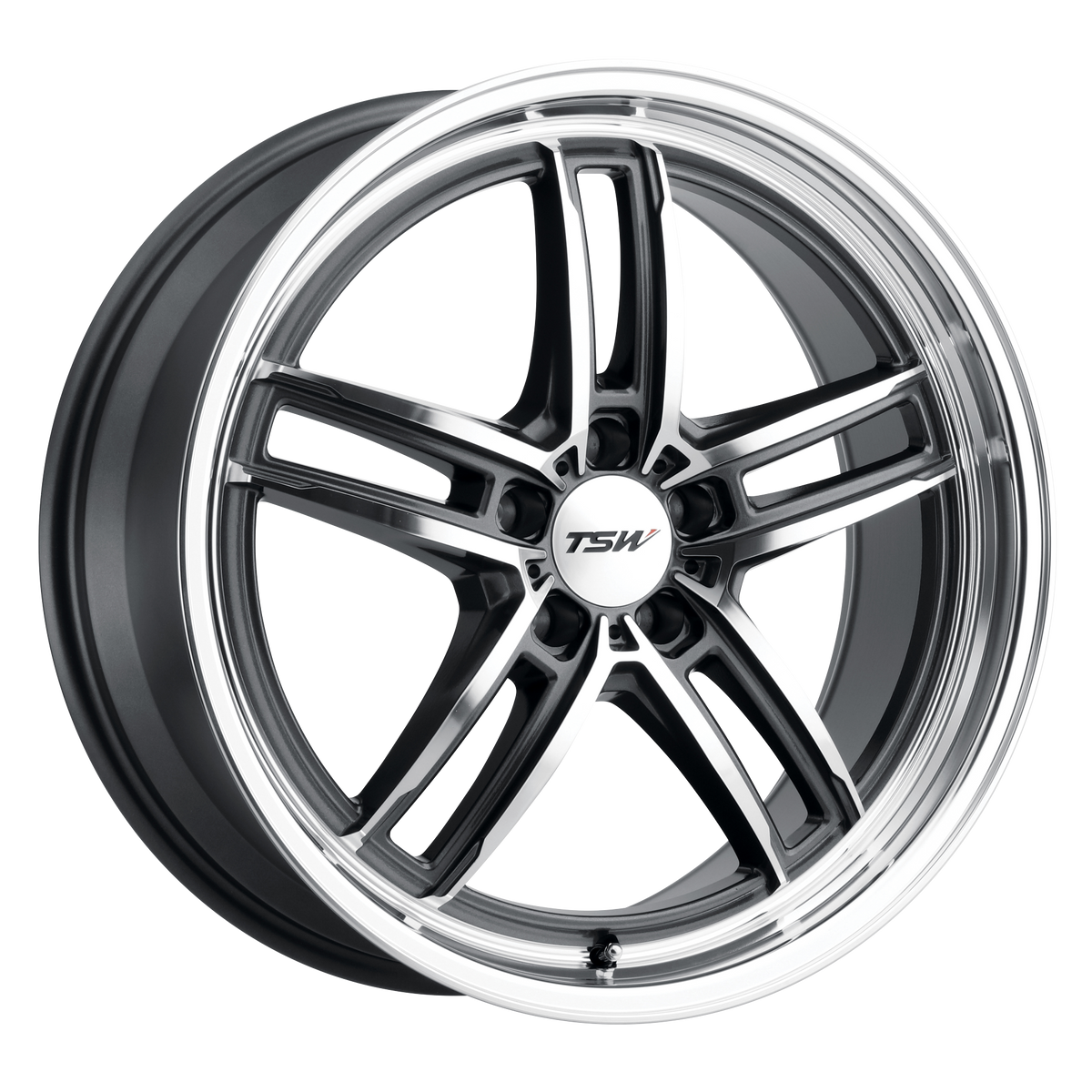19x8.5 TSW SUZUKA GLOSS GUNMETAL W/ MIRROR CUT FACE & LIP Wheel 5x112 (32mm)