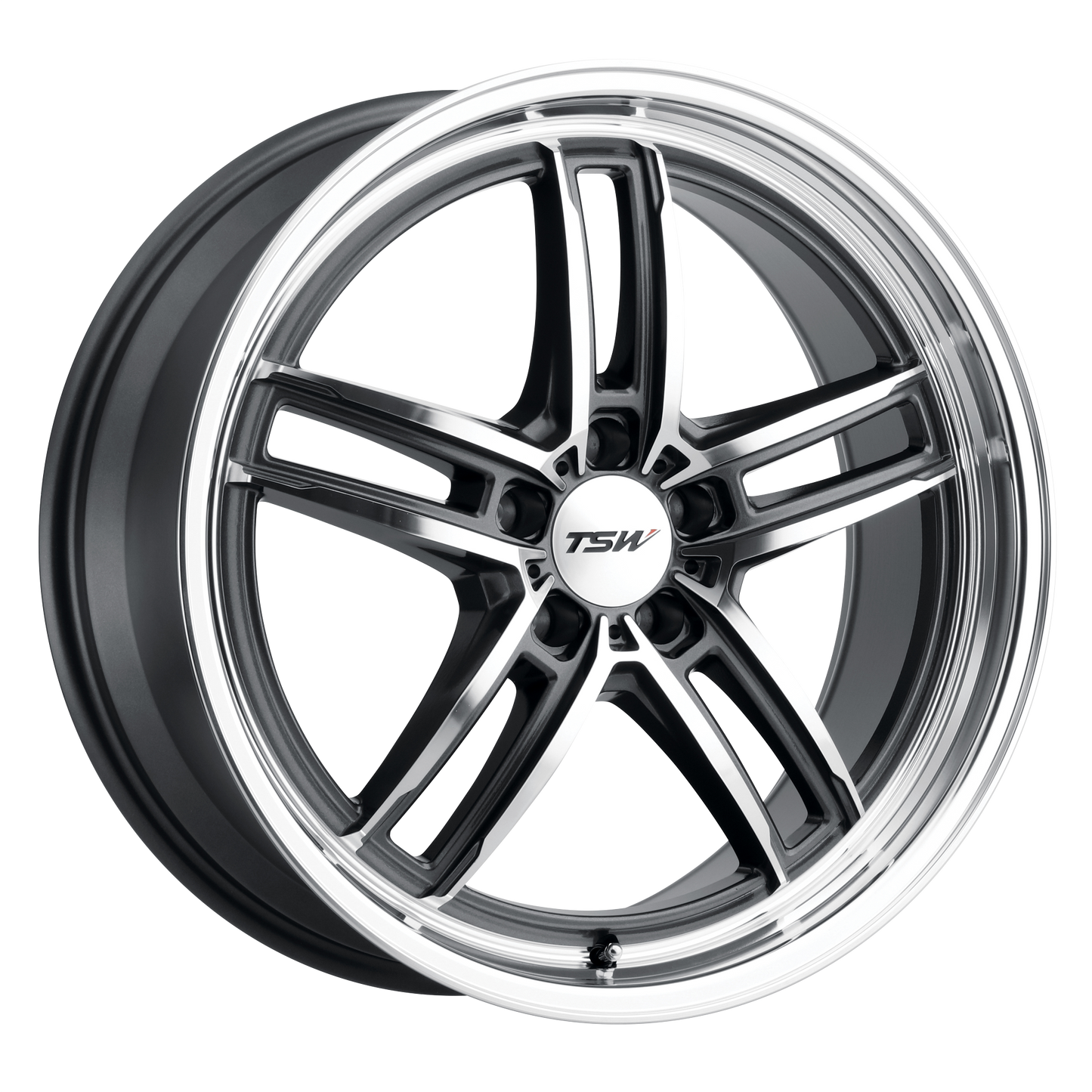 18x8.5 TSW SUZUKA GLOSS GUNMETAL W/ MIRROR CUT FACE & LIP Wheel 5x120 (30mm)