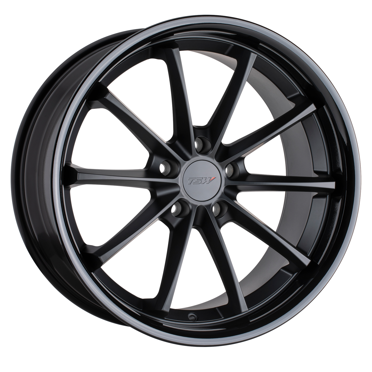 20x8.5 TSW SWEEP MATTE BLACK W/ GLOSS BLACK LIP Wheel 5x120 (20mm)