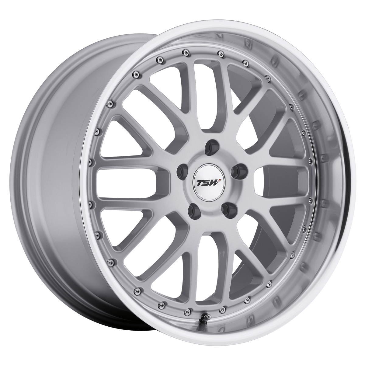 19x9.5 TSW VALENCIA SILVER W/ MIRROR CUT LIP Wheel 5x120 (40mm)