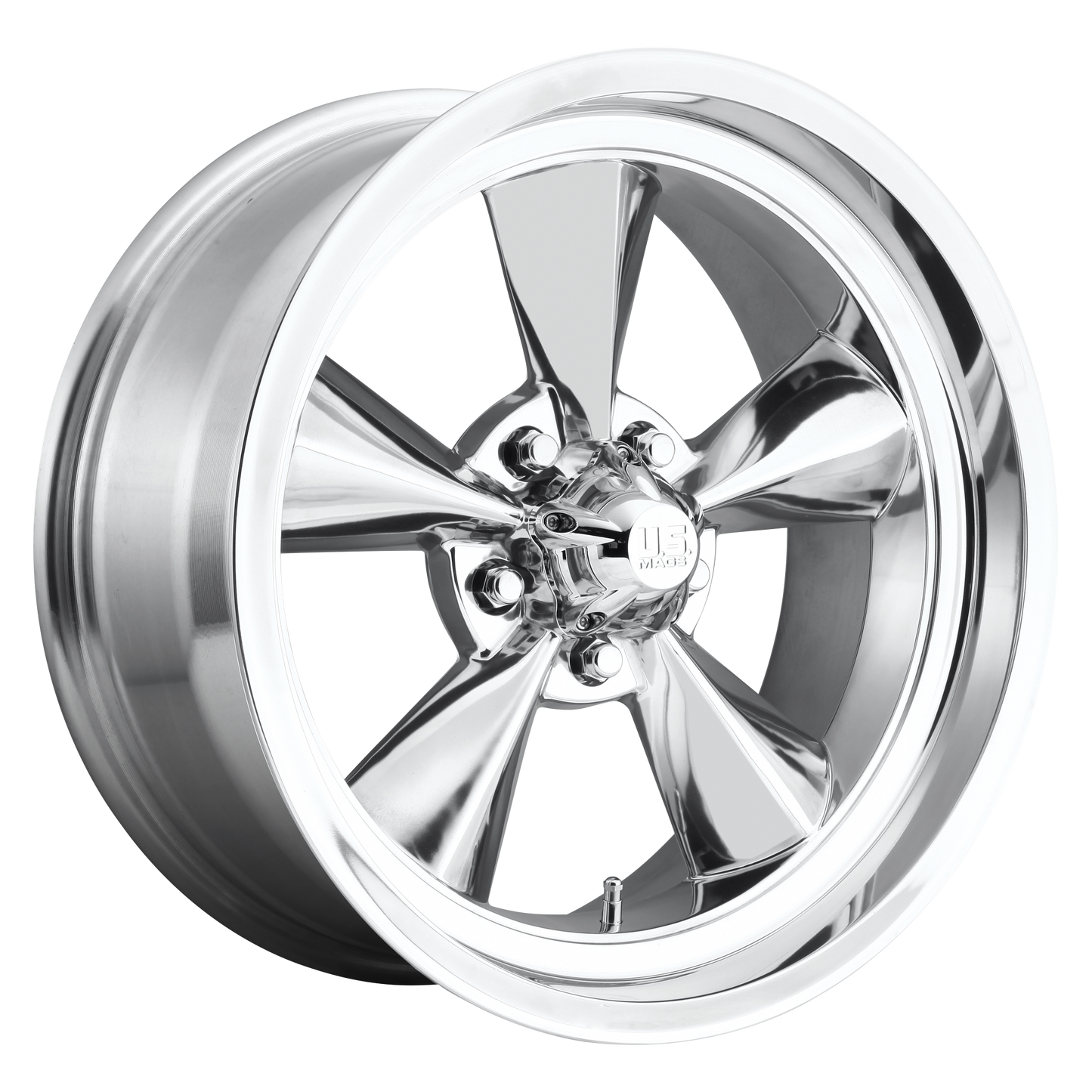 18x8 US Mags U108 STANDARD HIGH LUSTER POLISHED Wheel 5x4.75 (1mm)