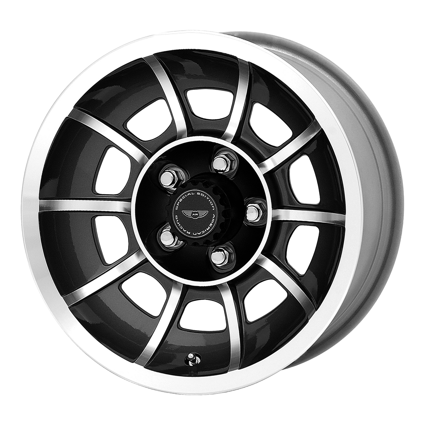 15x8.5 American Racing VN47 VECTOR Satin Black Machined Wheel 5x4.75 (6mm)