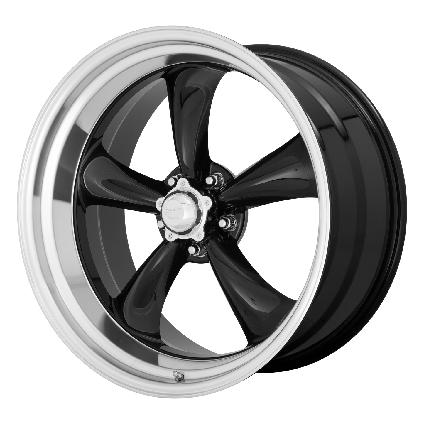 22x9 American Racing VN315 TORQ THRUST II Gloss Blk Mach Wheel 5x5 (15mm)