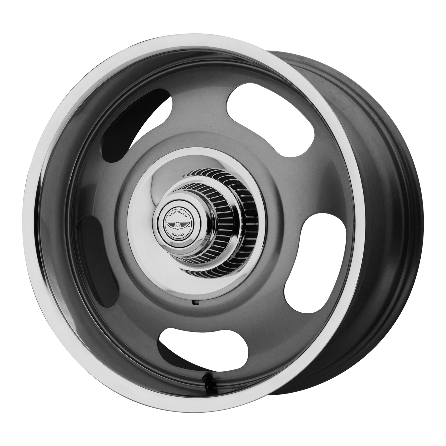 17x7 American Racing VN506 Mag Gray Ctr Polished Lip Wheel 5x4.5/5x4.75 (0mm)