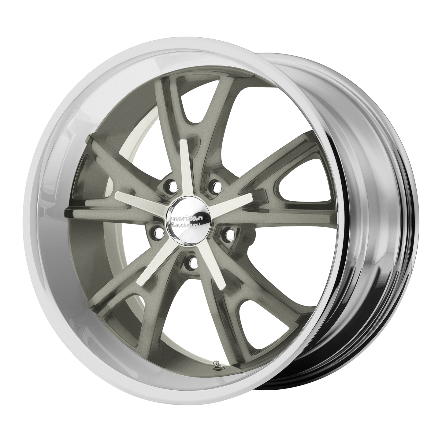 20x9.5 American Racing VN801 DAYTONA Mag Gray Center Mach Lip Wheel 5x4.5 (15mm)