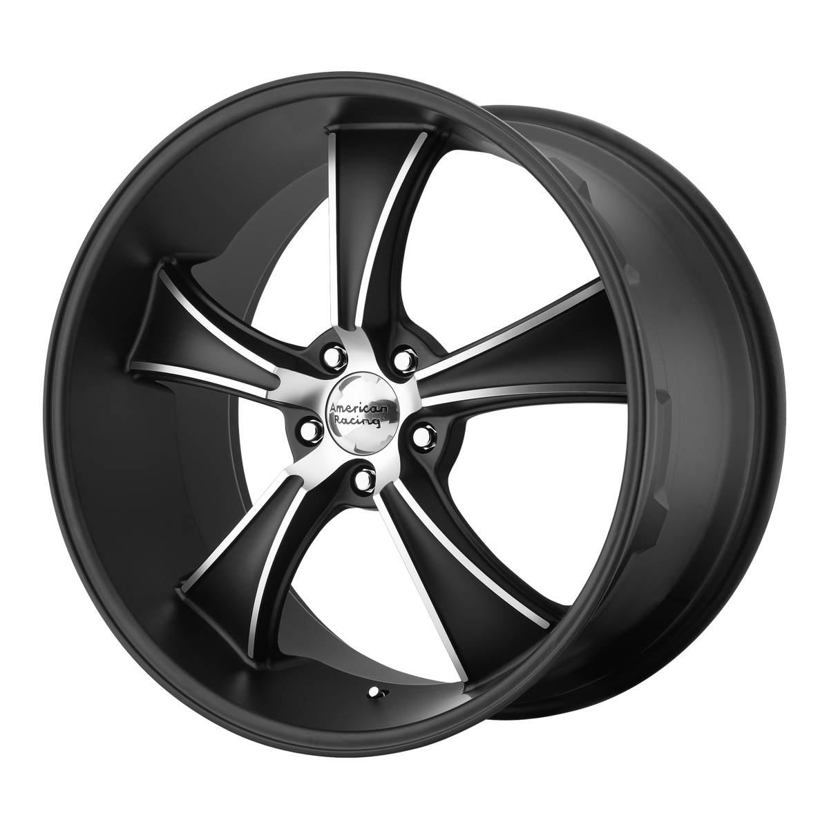 18x9 American Racing VN805 BLVD Satin Blk W/ Machined Face Wheel 5x120 (30mm)