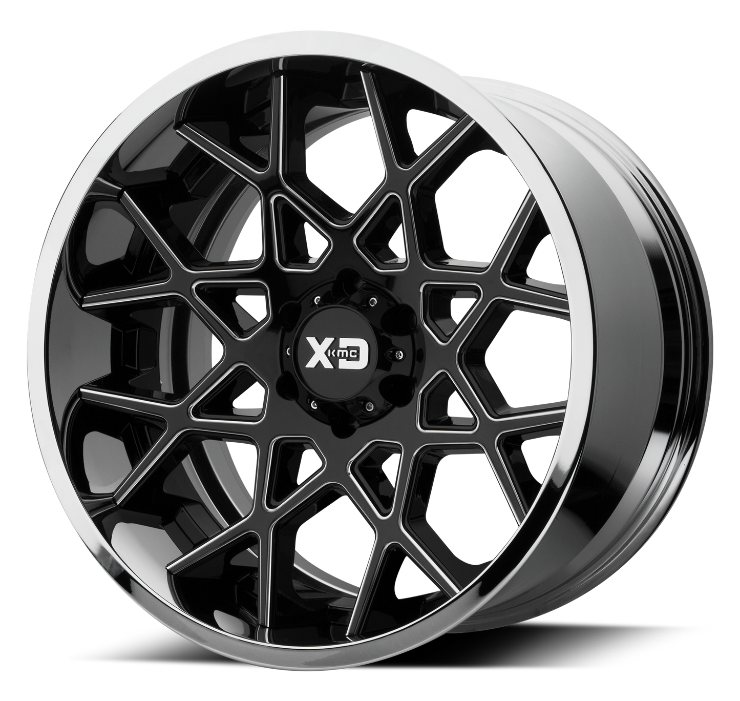 20x10 XD Series XD203 Black W/Chrome Lip Wheel 8x170 (-18mm)