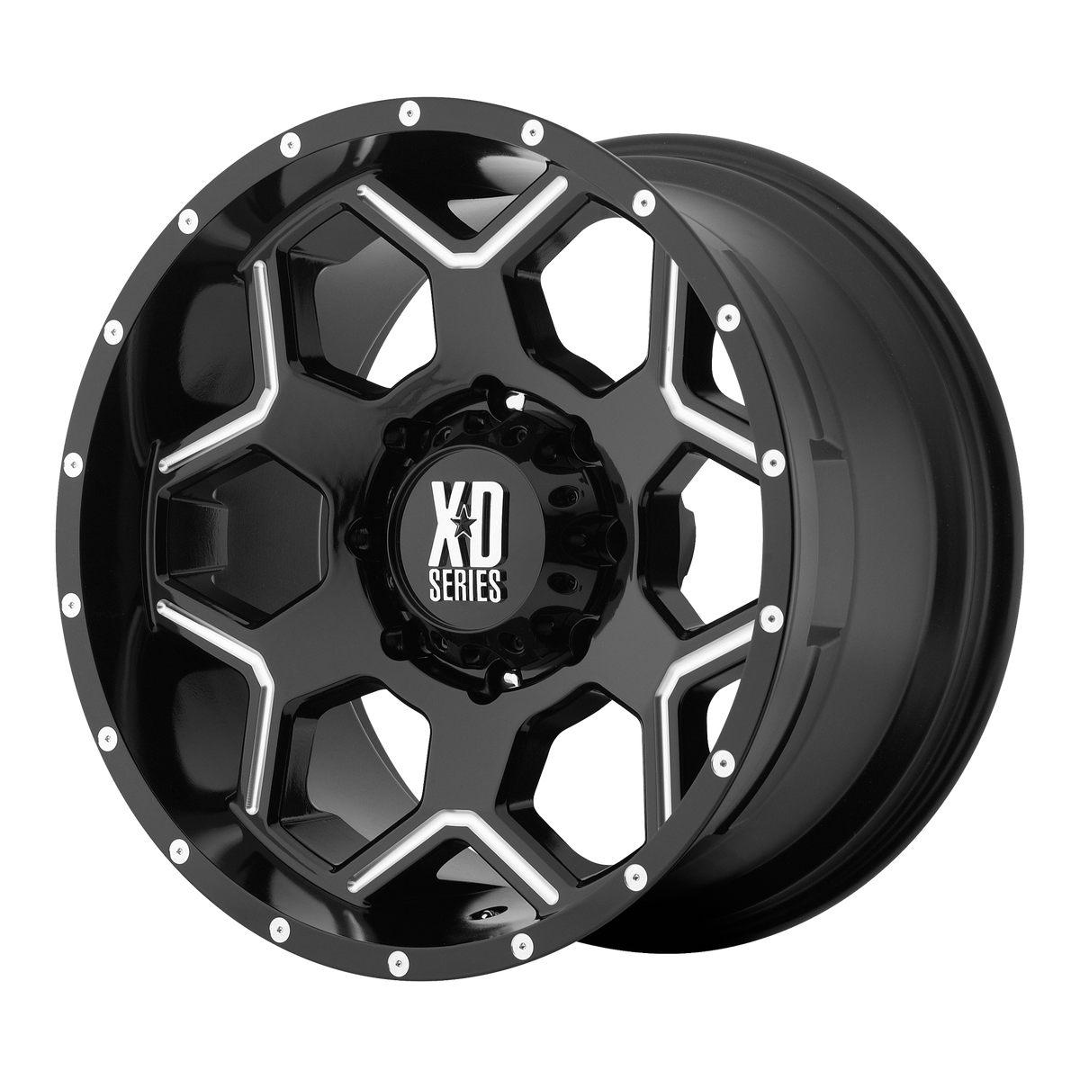 17x9 XD Series XD812 Gloss Black Milled Wheel 5x5 (18mm)