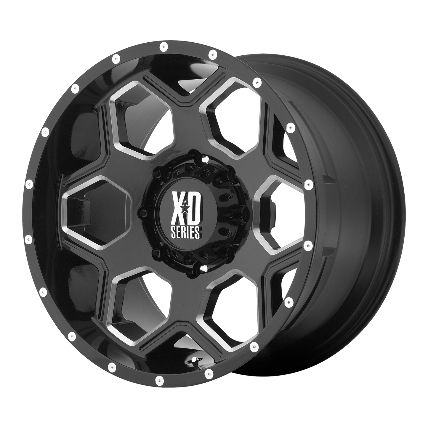 17x9 XD XD813 BATALLION Gloss Black Milled Wheel 5x5 (18mm)