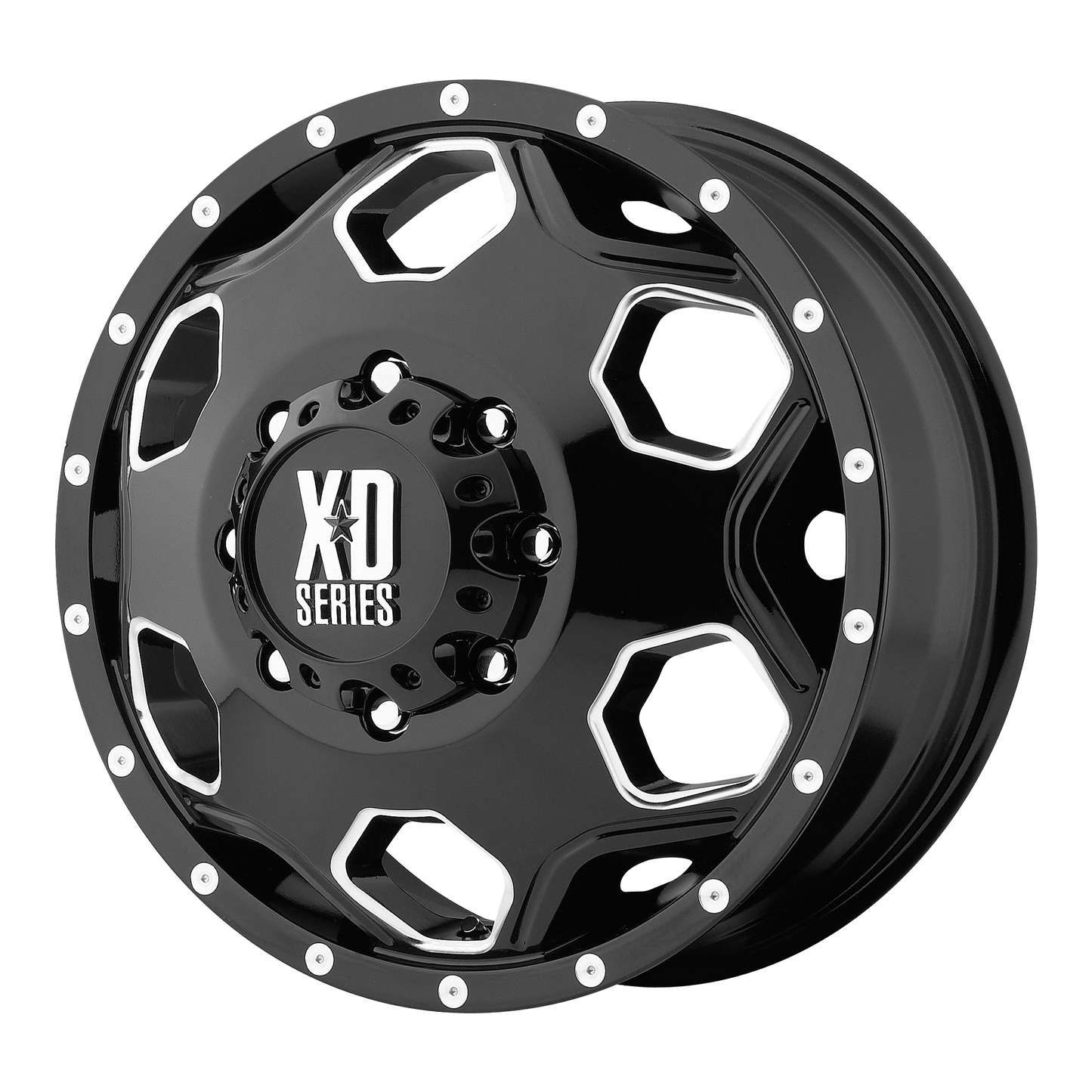 17x6 XD Series XD815 Batallion Dually Rear Black Milled Wheel 8x6.5 (-134mm)