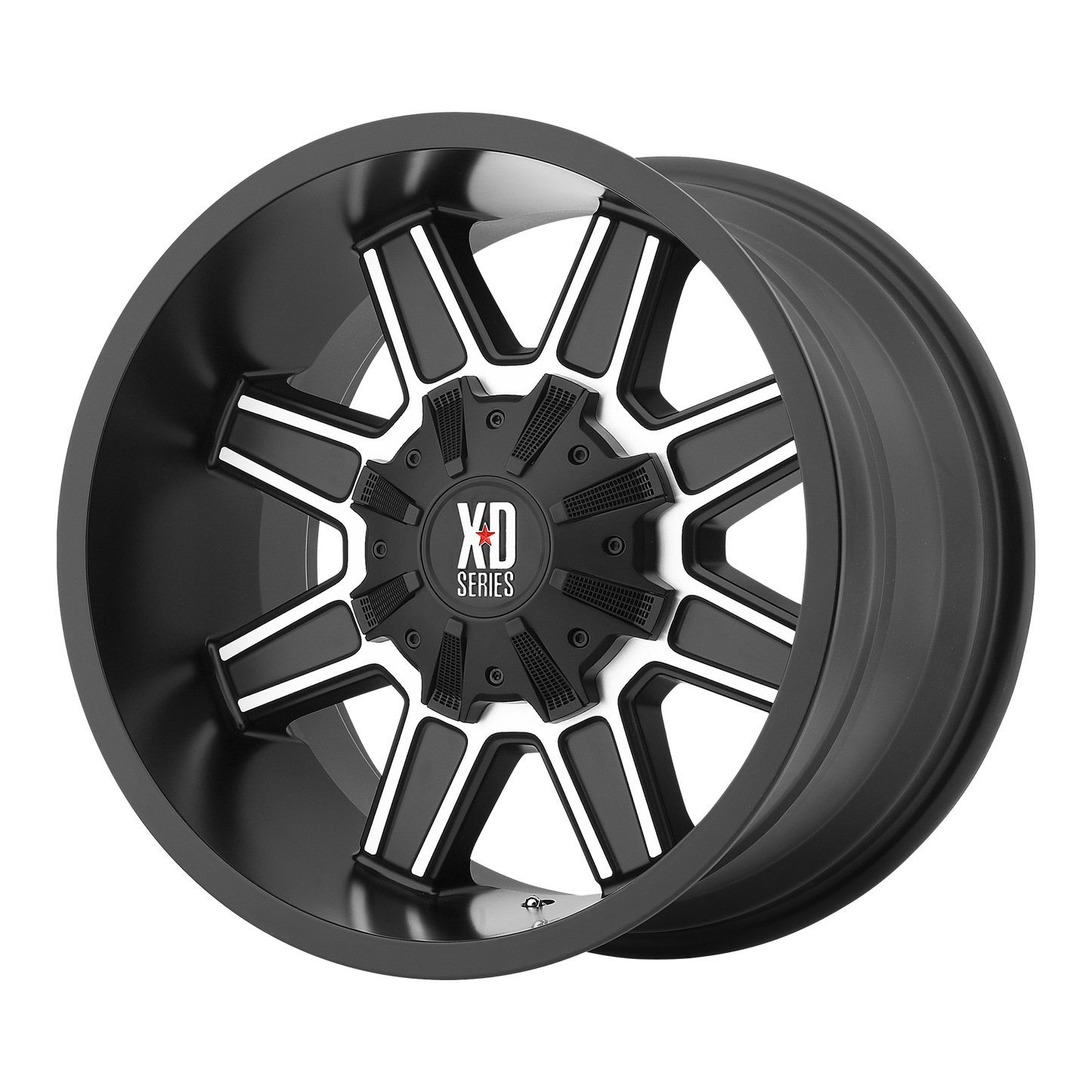 18x9 XD XD823 TRAP Satin Black W/ Machined Face Wheel 6x5.5/6x135 (18mm)