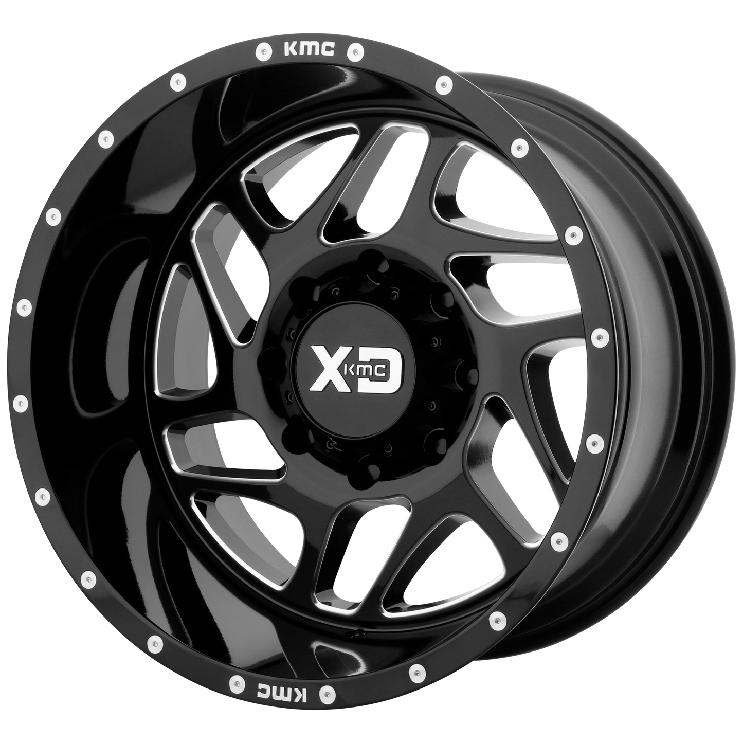 20x9 XD XD836 FURY Gloss Black Milled Wheel 8x180 (18mm)