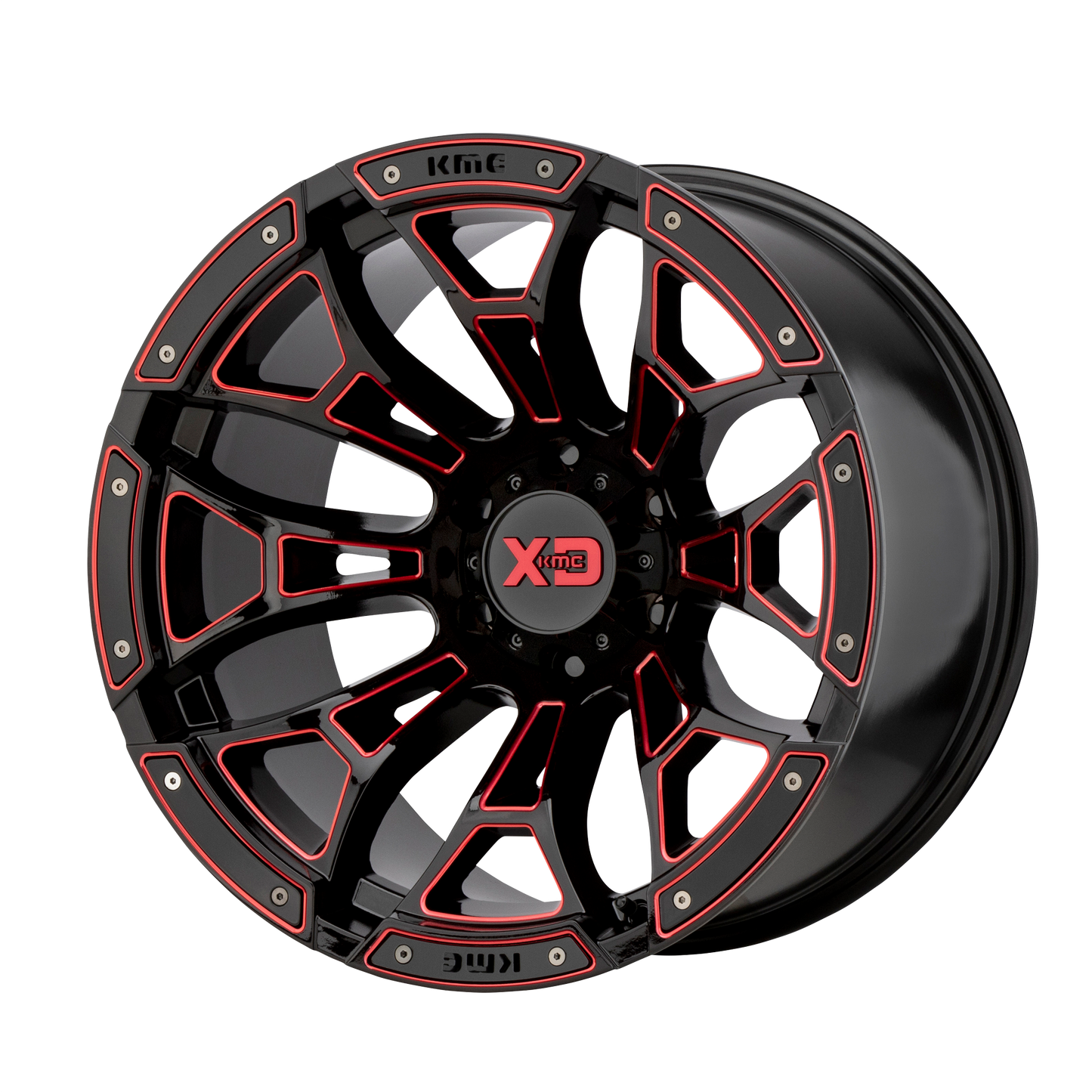 20x10 XD XD841 BONEYARD Gloss Black Milled W/ Red Tint Wheel 6x5.5 (-18mm)