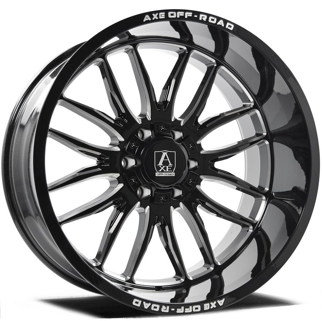 22x12 Axe Hades Gloss Black Milled Wheel 5x5/5x5.5 (-44mm)