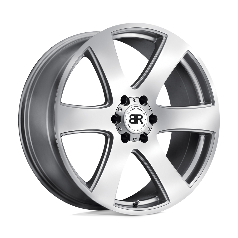 22x9.5 Black Rhino HAKA SILVER W/ MACHINE FACE Wheel 6x135 (30mm)