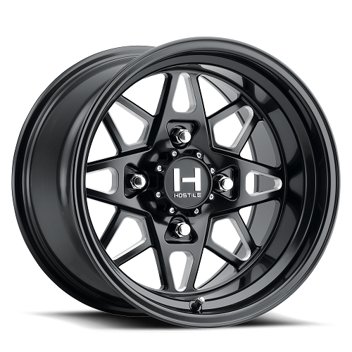 15x7 Hostile UTV HF14 Holeshot Blade Cut (Blk Mil) FORGED Wheel 4x156 (13mm)