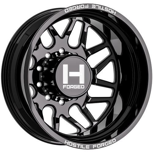 22x8.25 Hostile HF24 Sprocket FORGED Dually Rear Blk Mill Wheel 10x225 (-167mm)
