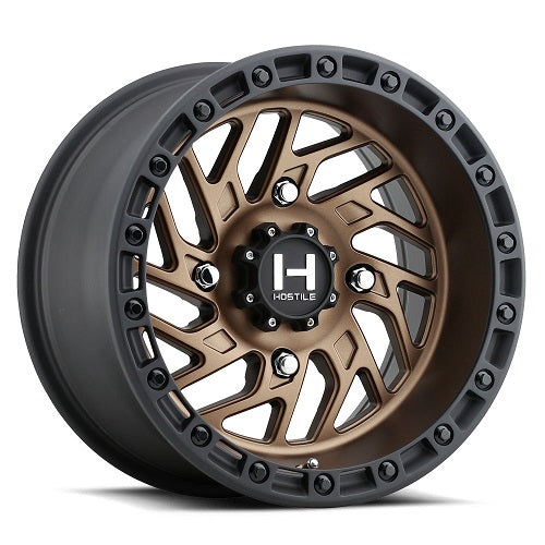 15x7 Hostile UTV H116 Jigsaw Matte Bronze center Black ring Wheel 4x137 (13mm)