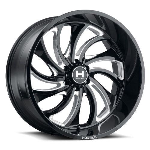 20x10 Hostile H118 Demon Blade Cut (Black Milled) Wheel 6x135 (-19mm)