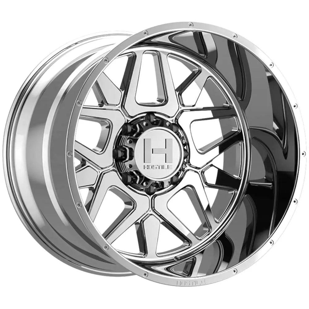 20x10 Hostile H128 Diablo Armor Plated (Chrome) Wheel 8x6.5 (-19mm)