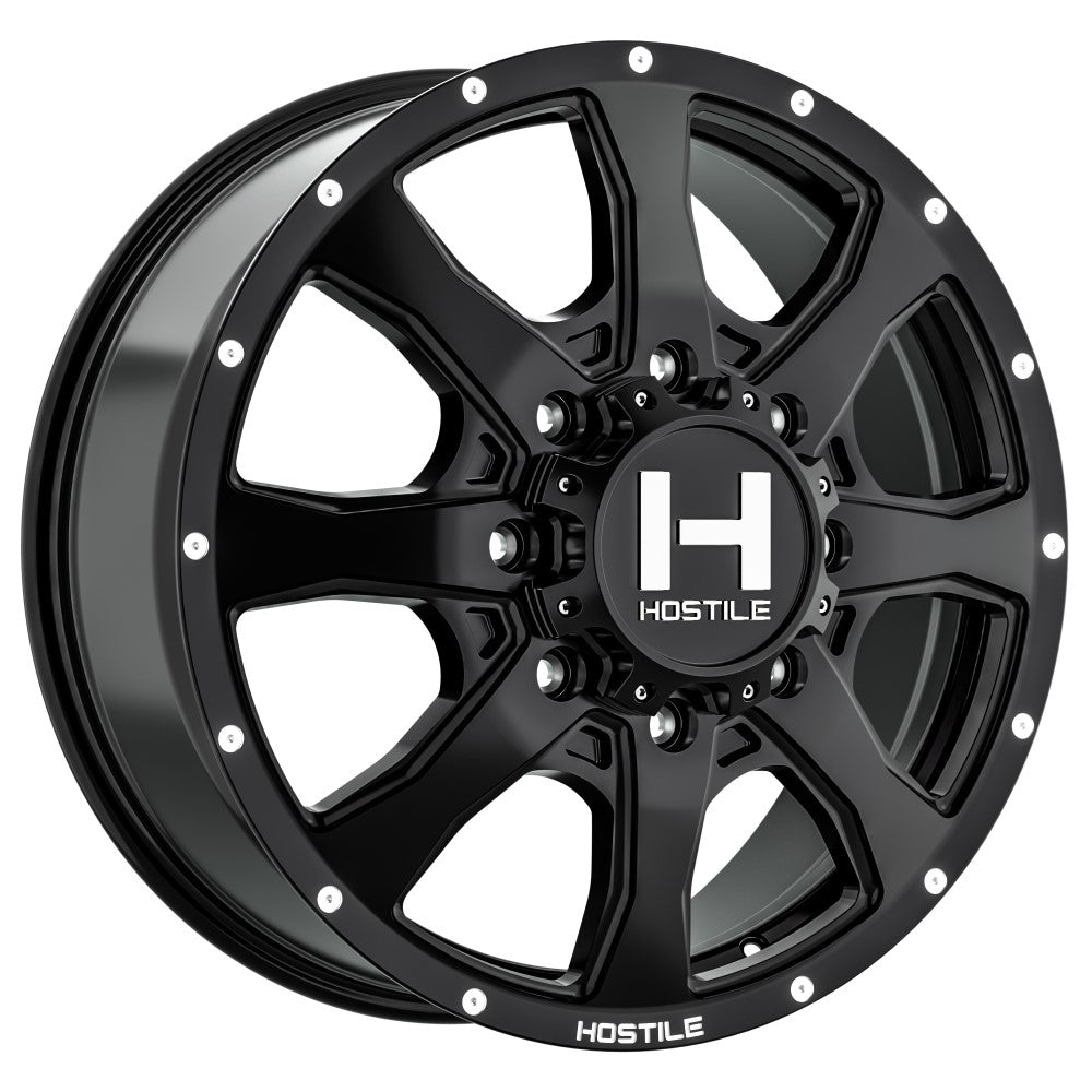 22x8.25 Hostile H403 Kodiak Dually Front Asphalt (Black) Wheel 8x6.5 (123mm)