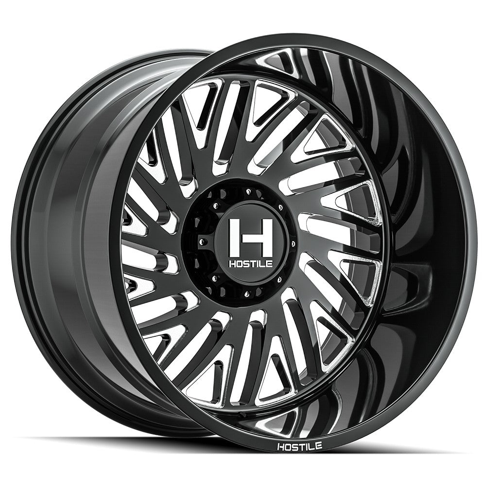 20x12 Hostile H131 Syclone Blade Cut (Black Milled) Wheel 8x170 (-44mm)