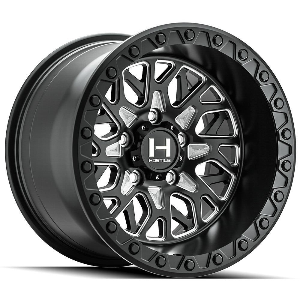 15x10 Hostile UTV H133 Glamis Blade Cut (Black Milled) Wheel 5x4.5 (0mm)