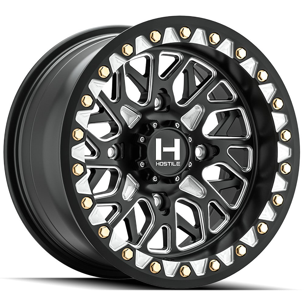 15x8 Hostile UTV H333 Glamis Black Milled UTV BEADLOCK Wheel 4x156 (0mm)
