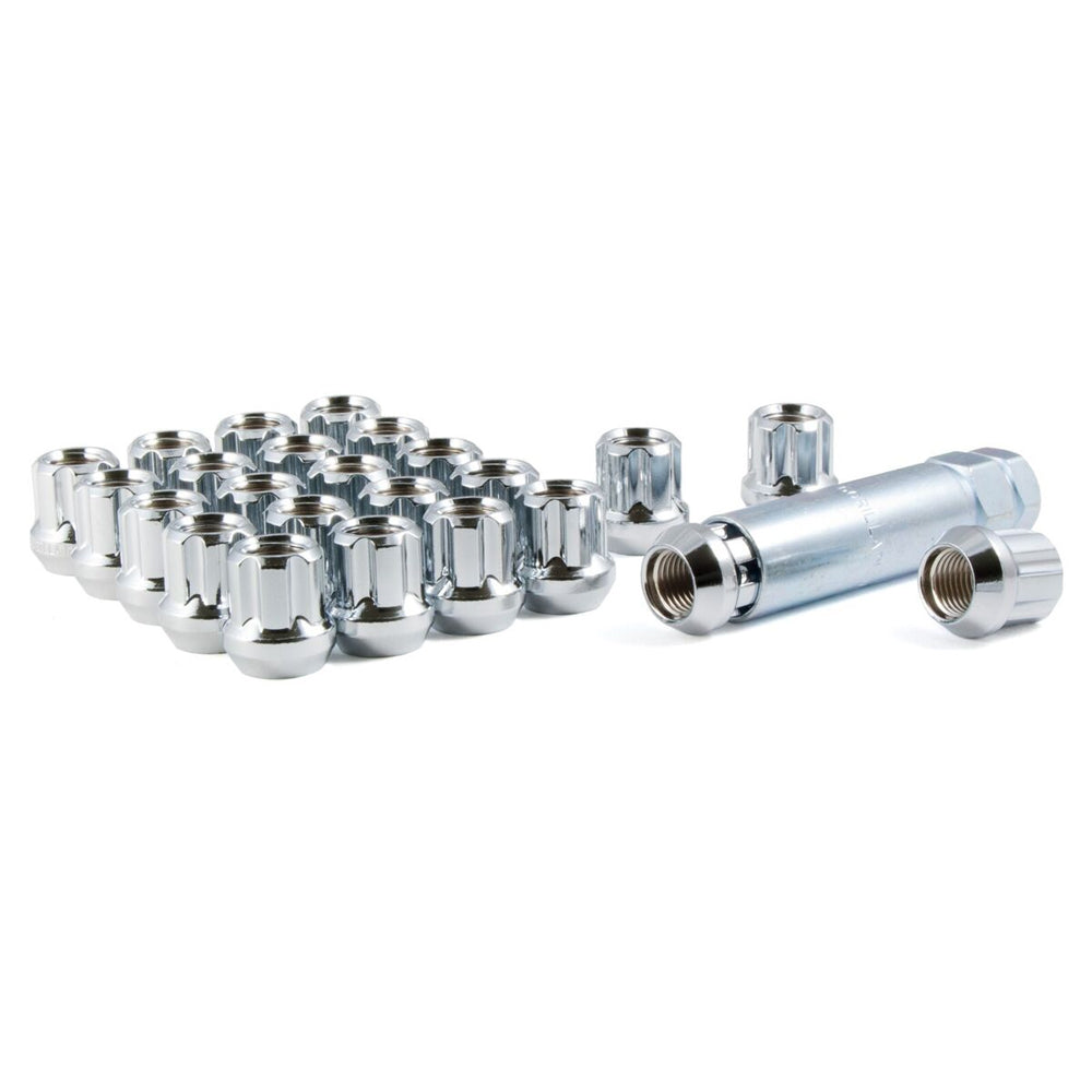 5 Lug Gorilla 1/2" Chrome Spline Open-End Lug Kit Car with Key