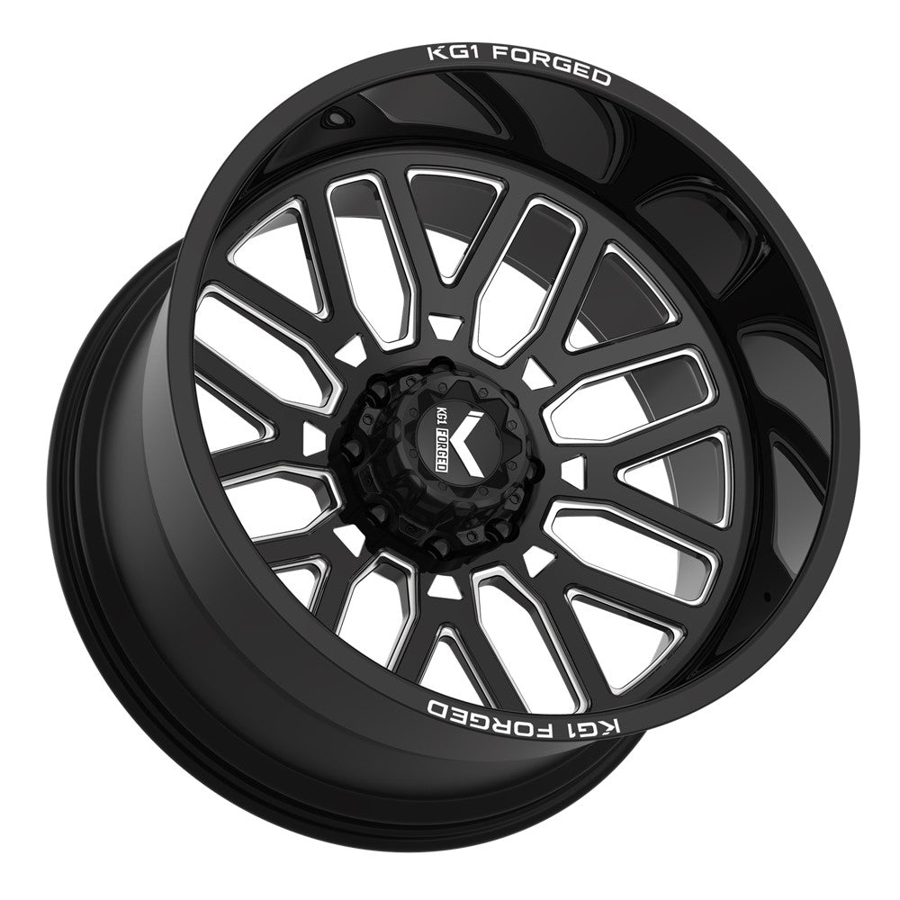 22x12 KG1 Forged KC002 Revo Gloss Black Milled FORGED Wheel 6x135 (-44mm)