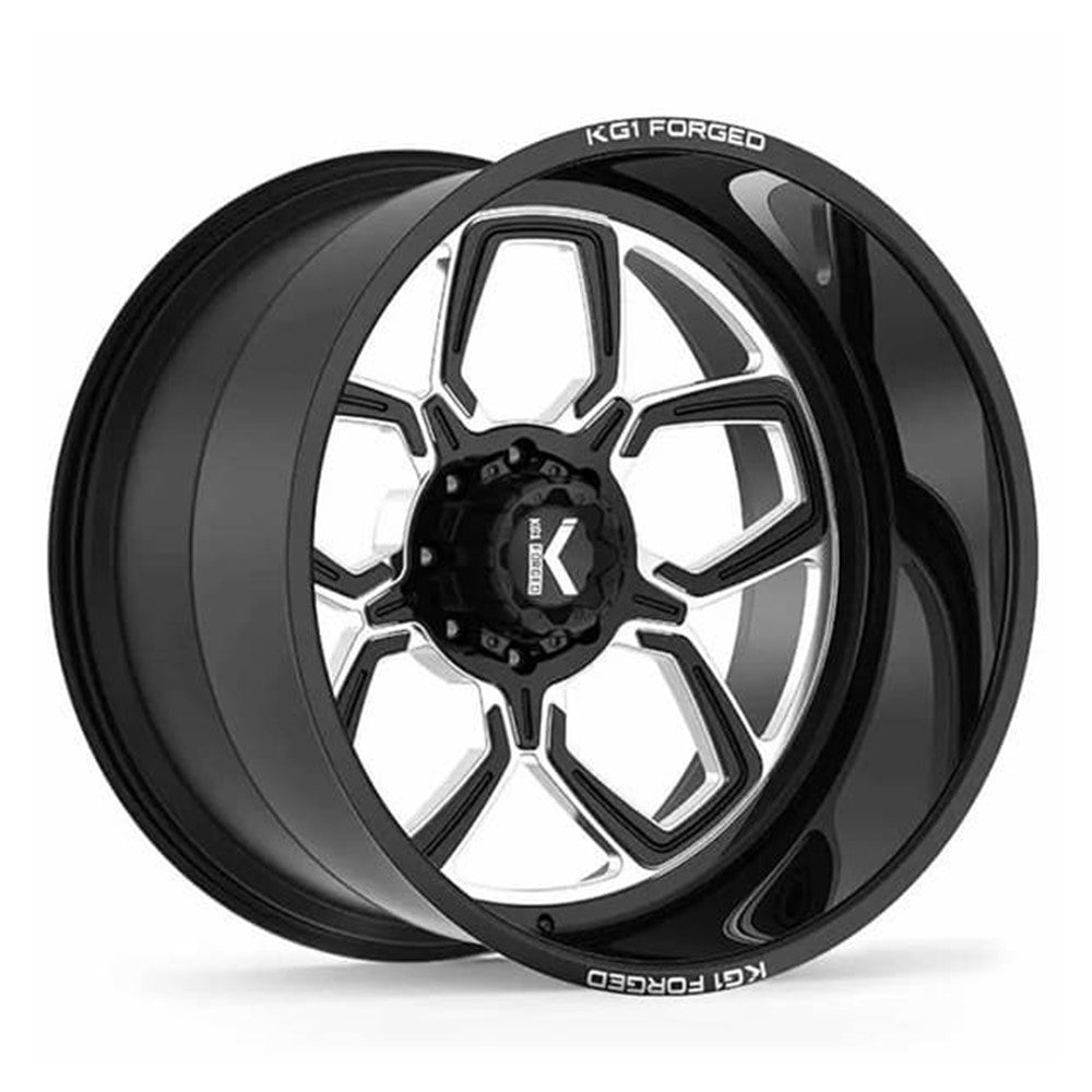 24x14 KG1 KC016 Gear-5 Gloss Black Premium Milled FORGED Wheel Blank (-76mm)