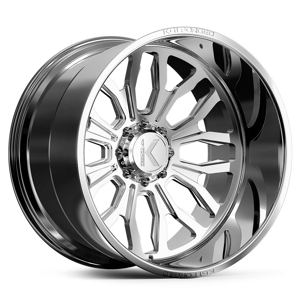 24x14 KG1 Forged KC017 Heathen Brushed Milled FORGED Wheel 8x170 (-76mm)