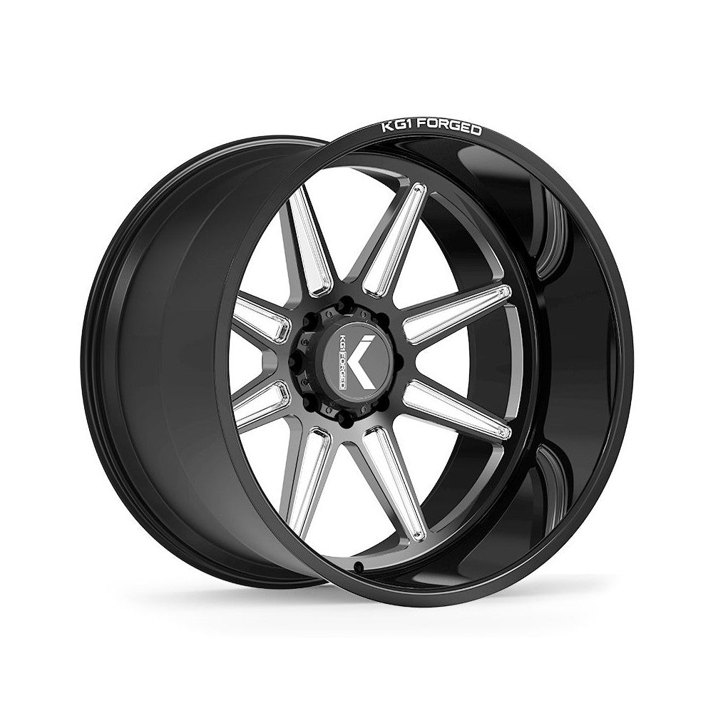 26x16 KG1 KC018 Scuffle Gloss Black Premium Milled FORGED Wheel Blank (-101mm)