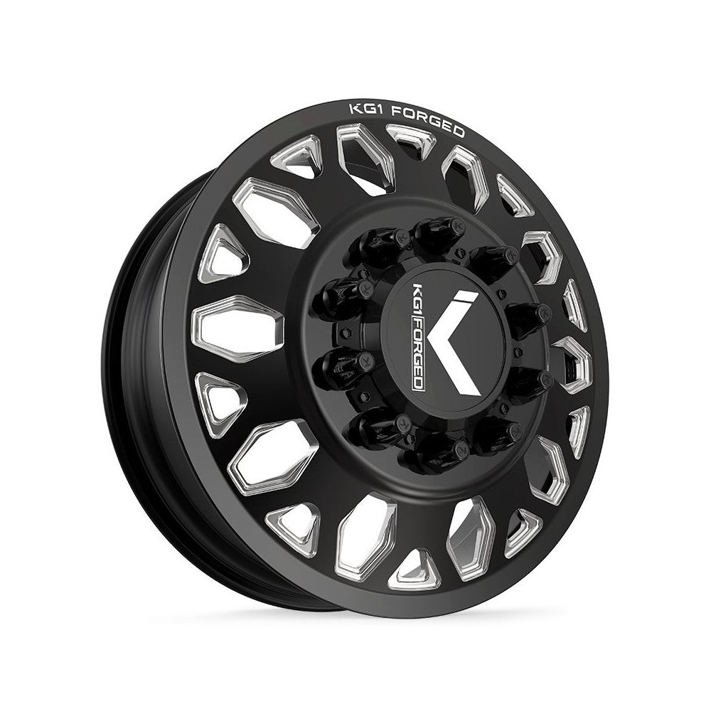 26x8.25 KG1 Forged KD002 Honor Black Milled DUALLY FRONT Wheel 10x285 (145mm)