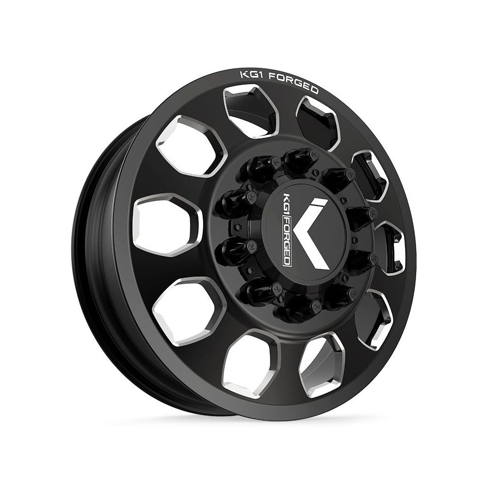 26x8.25 KG1 Forged KD003 Sarge Black Milled DUALLY FRONT Wheel 10x285 (146mm)