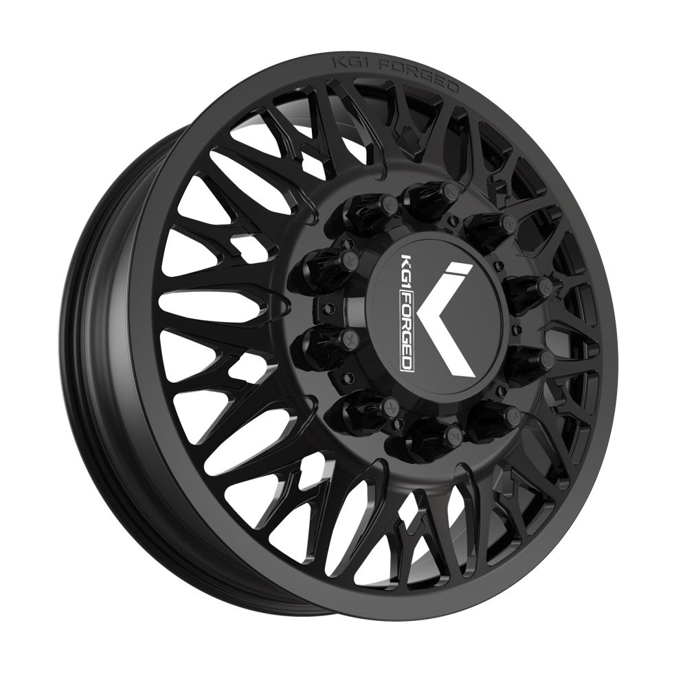 24x8.25 KG1 Forged KD014 Trident-D Gloss Black DUALLY FRONT Wheel 10x285 (145mm)