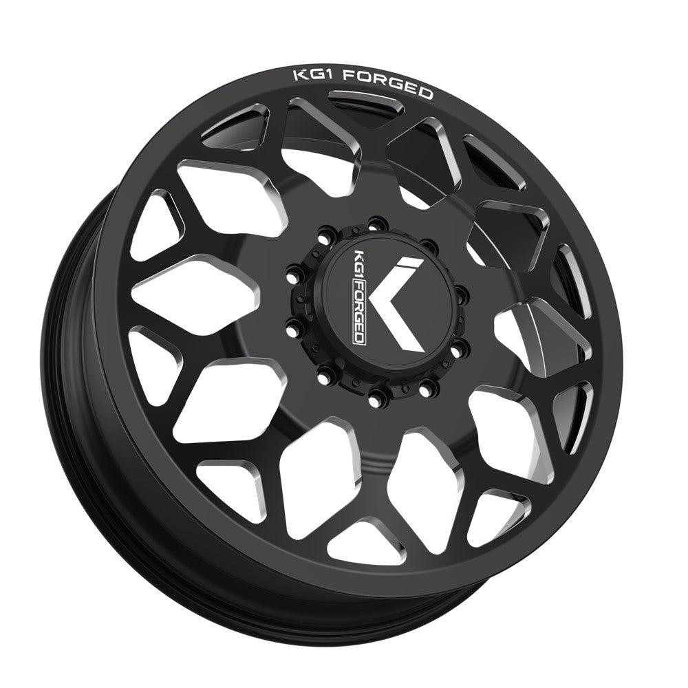 24x8.25 KG1 Forged KD016 Luxor Black Milled DUALLY FRONT Wheel 8x210 (145mm)