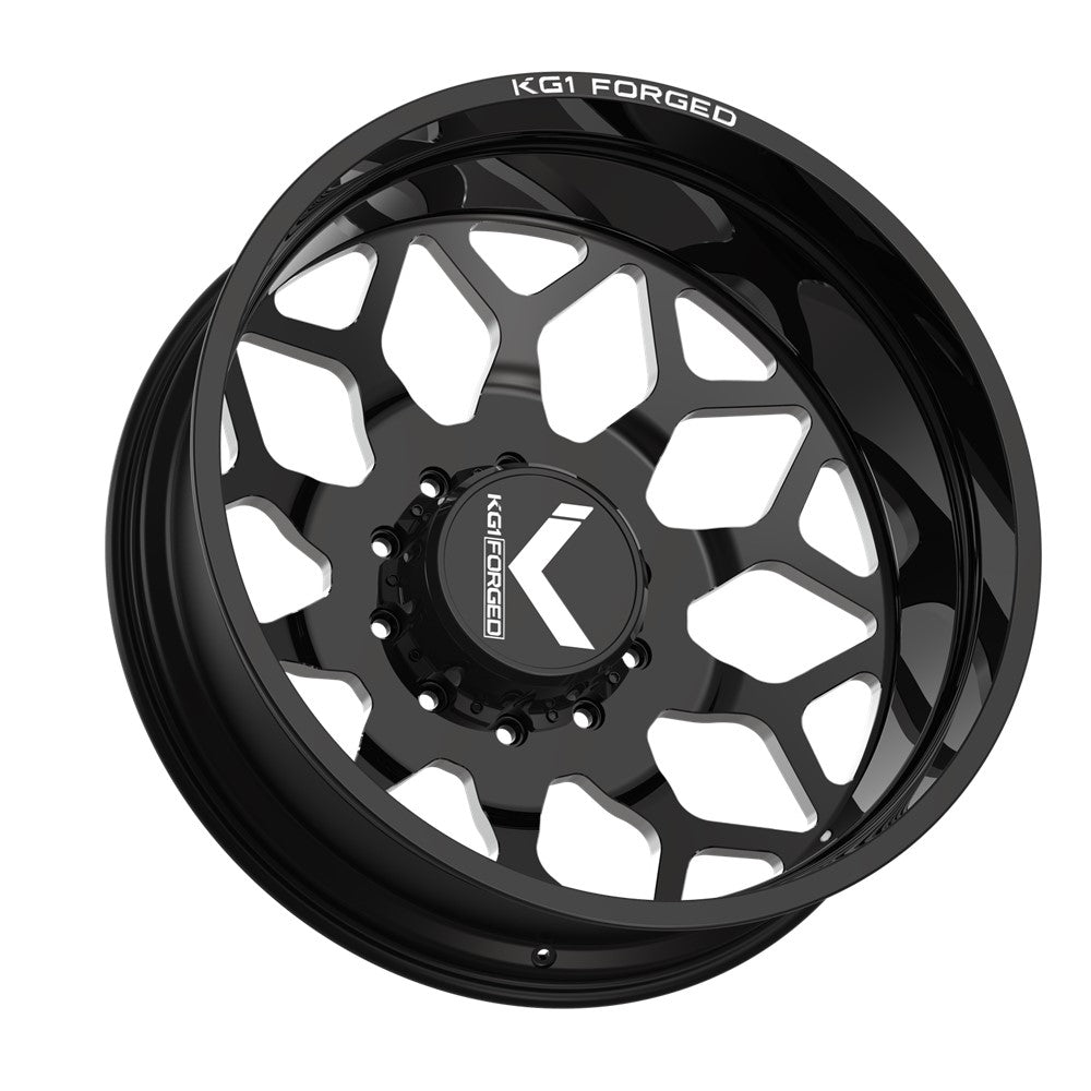 24x8.25 KG1 Forged KD016 Luxor DUALLY OUTER Black Milled Wheel 8x210 (145mm)