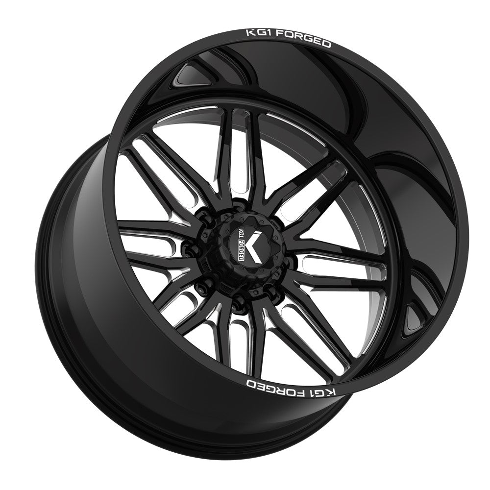20x14 KG1 Forged KF002 Aristo Gloss Black Milled FORGED Wheel 5x5.5 (-76mm)